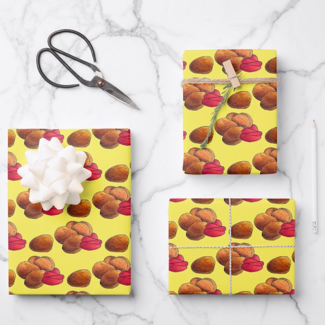 Chicken Nuggets Ketchup Junk Fast Food Foodie Wrapping Paper Sheets (Front)