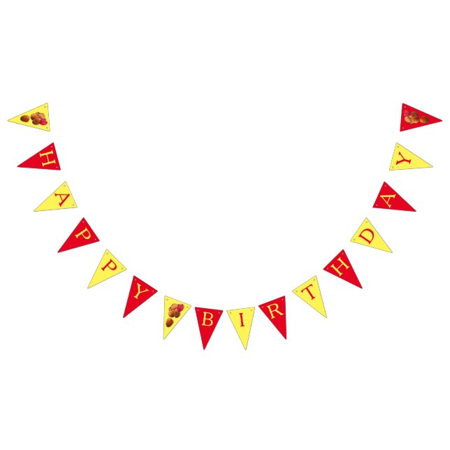 Chicken Nuggets Ketchup Junk Food Birthday Party Bunting Flags (All)