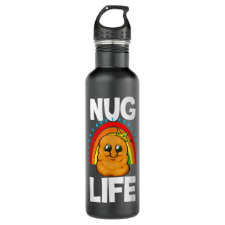 Chicken Nuggets Life Rainbow Funny Men Chicken Lov Stainless Steel Water Bottle