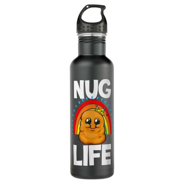 Chicken Nuggets Life Rainbow Funny Men Chicken Lov Stainless Steel Water Bottle (Front)
