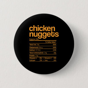 Chicken Nuggets Nutrition Facts Funny Thanksgiving Button