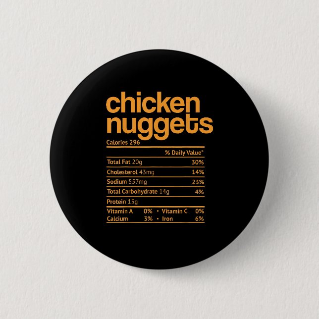 Chicken Nuggets Nutrition Facts Funny Thanksgiving Button (Front)
