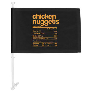 Chicken Nuggets Nutrition Facts Funny Thanksgiving Car Flag