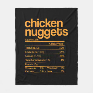 Chicken Nuggets Nutrition Facts Funny Thanksgiving Fleece Blanket