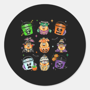 Chicken Nuggets Pumpkin Halloween 90s Vintage 2 Classic Round Sticker