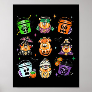 Chicken Nuggets Pumpkin Halloween 90s Vintage 2 Poster