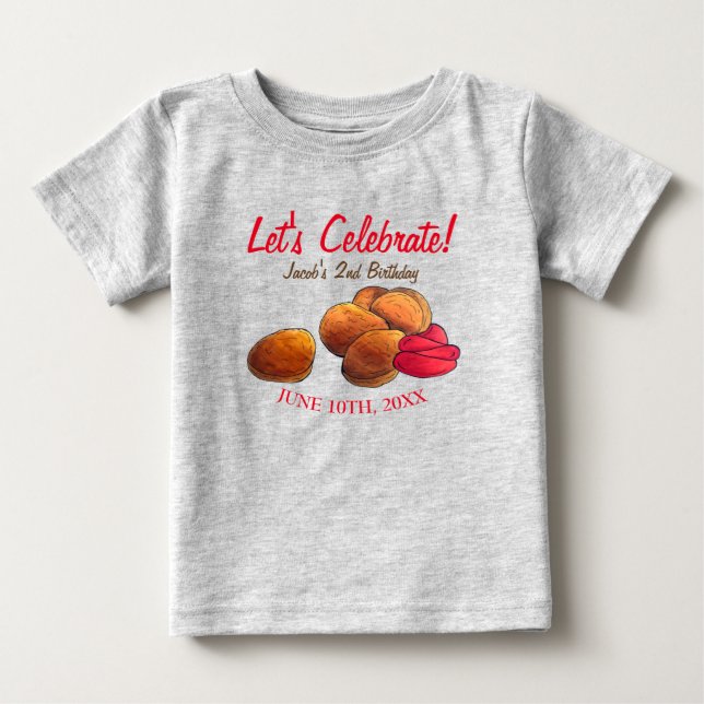 Chicken Nuggets with Ketchup Junk Fast Food Foodie Baby T-Shirt (Front)