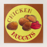 Chicken Nuggets with Ketchup Junk Food Foodie Jigsaw Puzzle<br><div class="desc">Design features an original illustration of chicken nuggets with a squirt of ketchup. Great for any junk food foodie. This design is also available on other products. Lots of additional food designs are also available from this shop. Don't see what you're looking for? Need help with customization? Contact Rebecca to...</div>