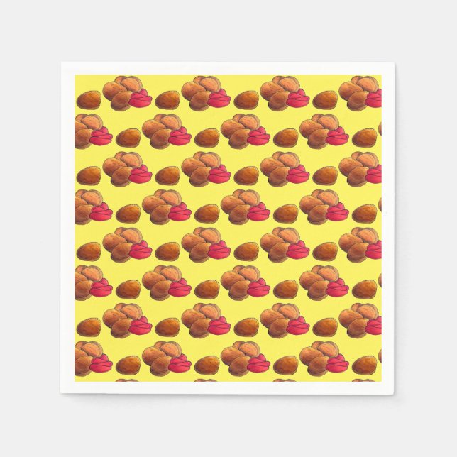 Chicken Nuggets with Ketchup Junk Food Foodie Napkins (Front)