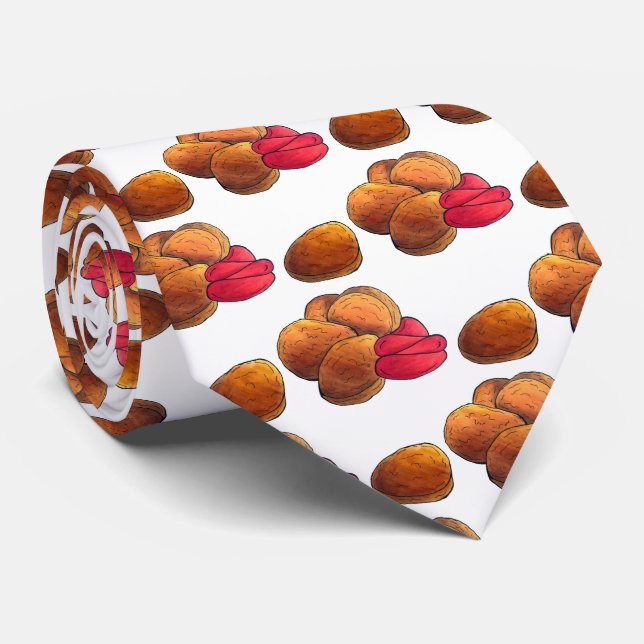 Chicken Nuggets with Ketchup Junk Food Foodie Neck Tie (Rolled)