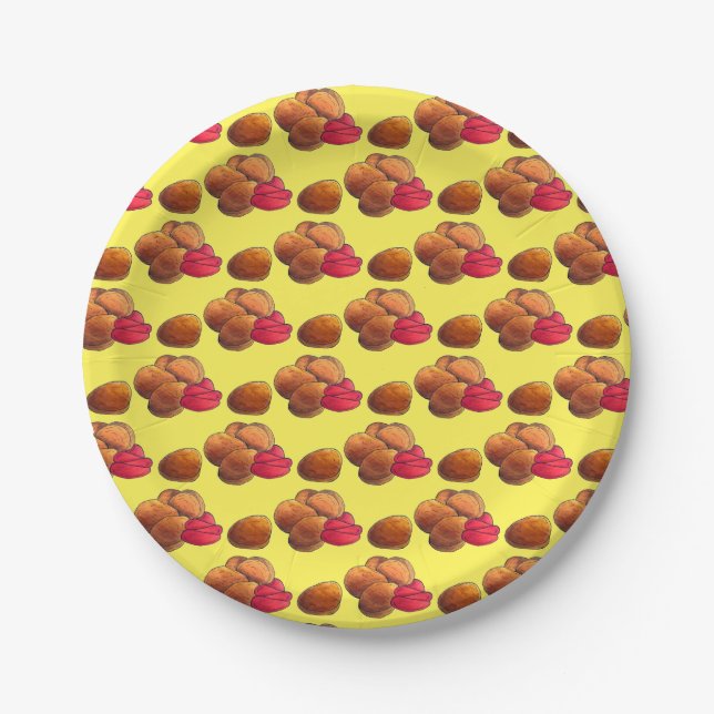 Chicken Nuggets with Ketchup Junk Food Foodie Paper Plates (Front)