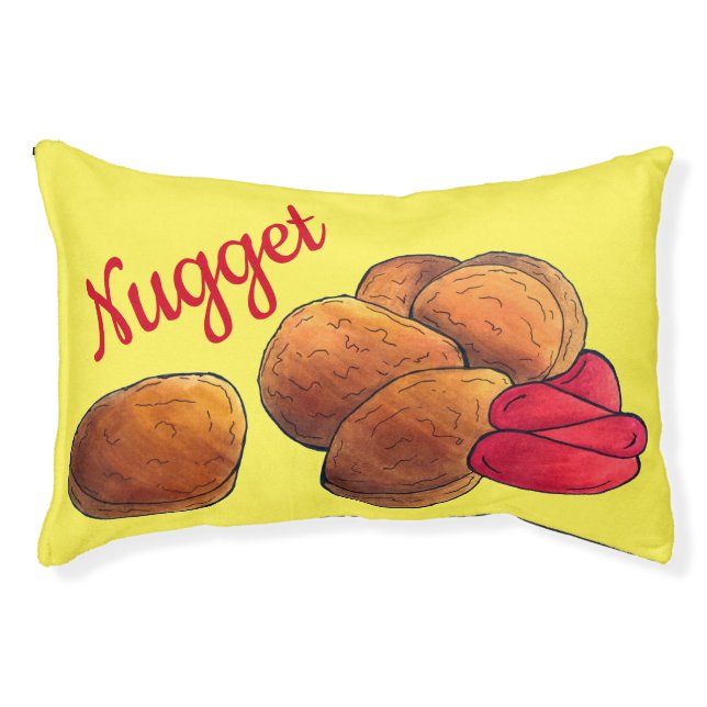 Chicken Nuggets with Ketchup Junk Food Foodie Pet Bed (Front)