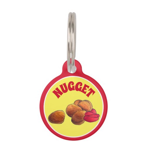 Chicken Nuggets with Ketchup Junk Food Foodie Pet ID Tag