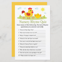 Chicken Nursery Rhyme Quiz baby shower game