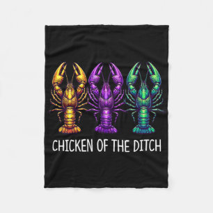 Chicken Of The Ditch - Mardi Gras Cajun Crawfish - Fleece Blanket