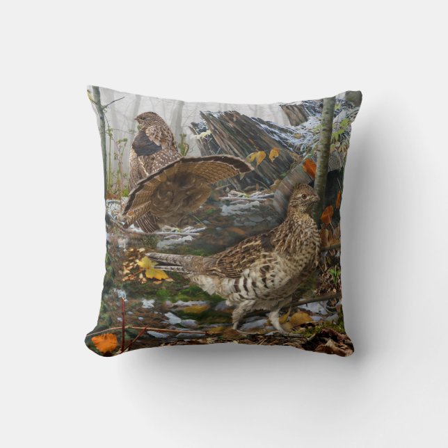 Chicken of the Woods Throw Pillow (Front)