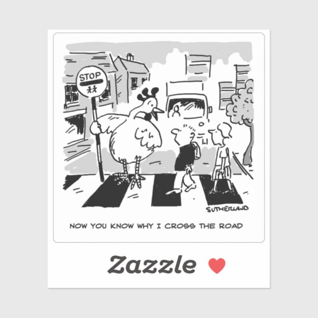 Chicken on a School Crossing Patrol Sticker (Sheet)