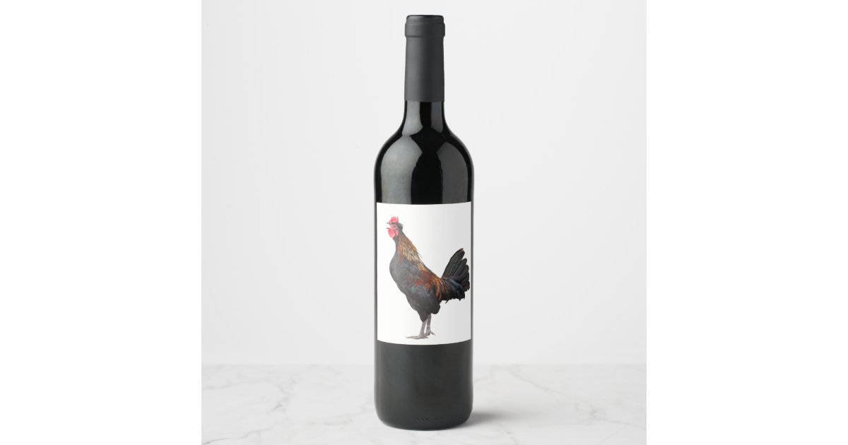 Chicken on White Wine Label Zazzle