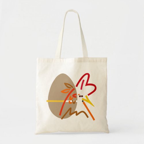 Chicken or Egg Abstract Modern Art Tote Bag