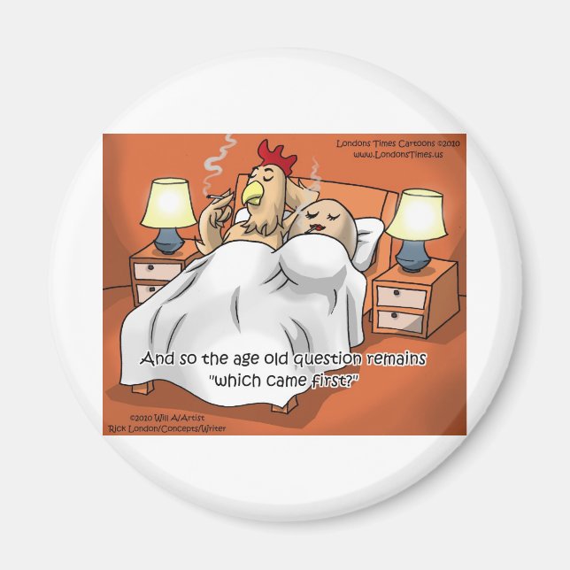 Chicken Or Egg Came 1st? Funny Gifts & Tees Magnet (Front)
