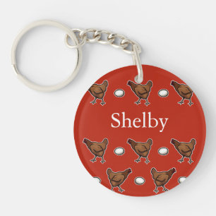 Chicken or the Egg, Add Your Name Keychain
