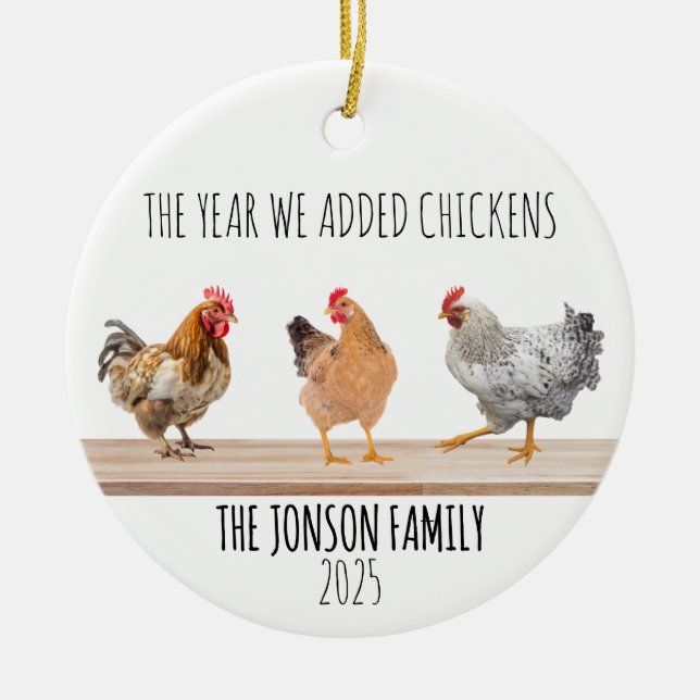 Chicken Ornament Christmas Chicken Lover Gift  (Front)