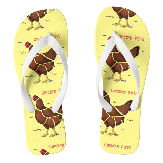 Chicken Parts Flip Flops (Footbed)