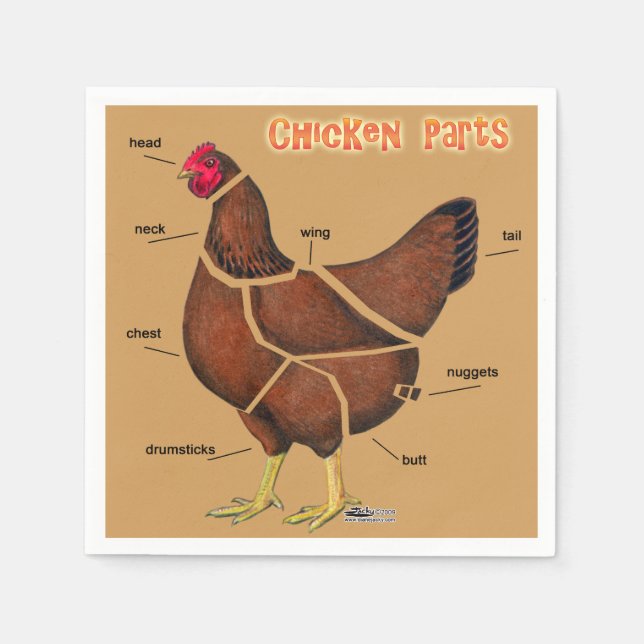 Chicken Parts Paper Napkins (Front)