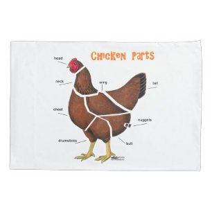 Chicken Parts Pillow Case
