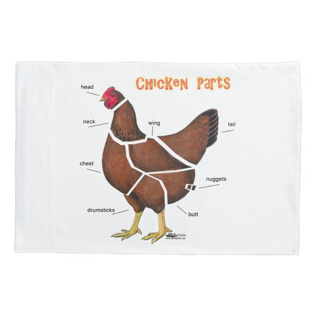 Chicken Parts Pillow Case (Back)