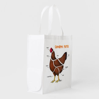 Chicken Parts Reusable Grocery Bag