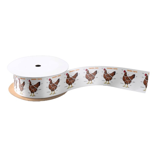 Chicken Parts Satin Ribbon (Spool)