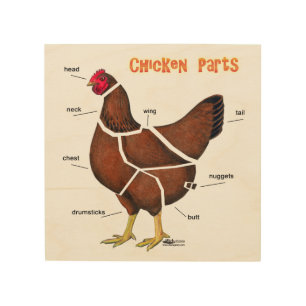Chicken Parts Wood Wall Art