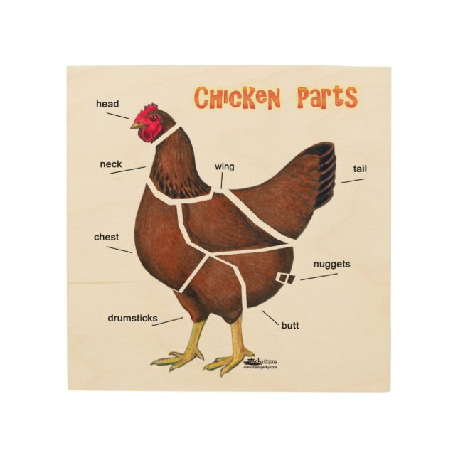Chicken Parts Wood Wall Art (Front)