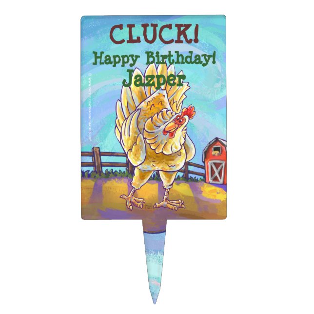Chicken Party Center Cake Topper (Front)