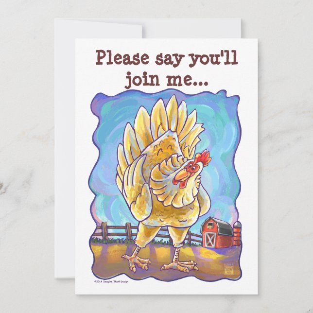 Chicken Party Center Invitation (Front)