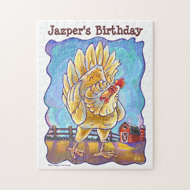 Chicken Party Center Jigsaw Puzzle (Vertical)