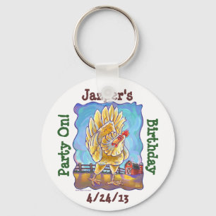 Chicken Party Center Keychain