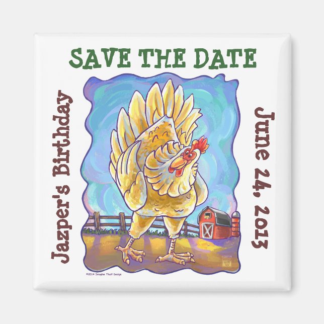 Chicken Party Center Magnet (Front)