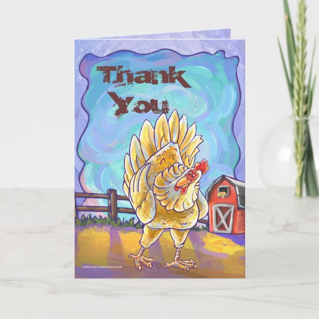Chicken Party Center Thank You Card (Front)