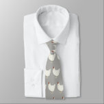 Chicken Pattern Neck Tie<br><div class="desc">Whimsical neck tie done in light gray with a pattern of white chickens. Customize to add any text you want to this fun tie. Great for anytime and makes a great gift idea to your favorite chicken lover.</div>
