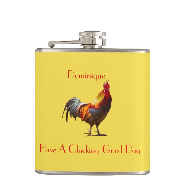 Chicken Personalized Gift Greeting Flask (Front)