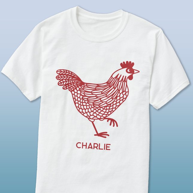 Chicken Personalized T-Shirt (Personalized name hen chicken poultry t-shirt)