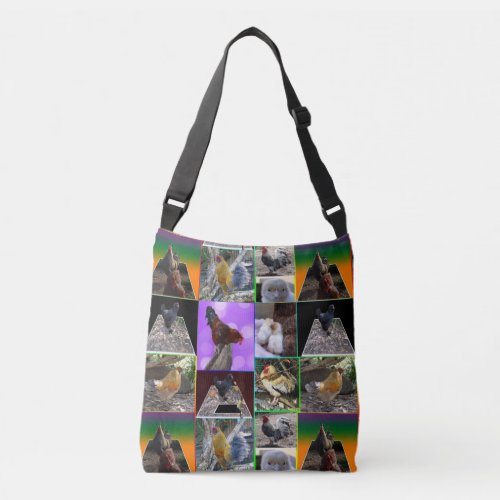 Chicken Photo Collage Crossbody Bag