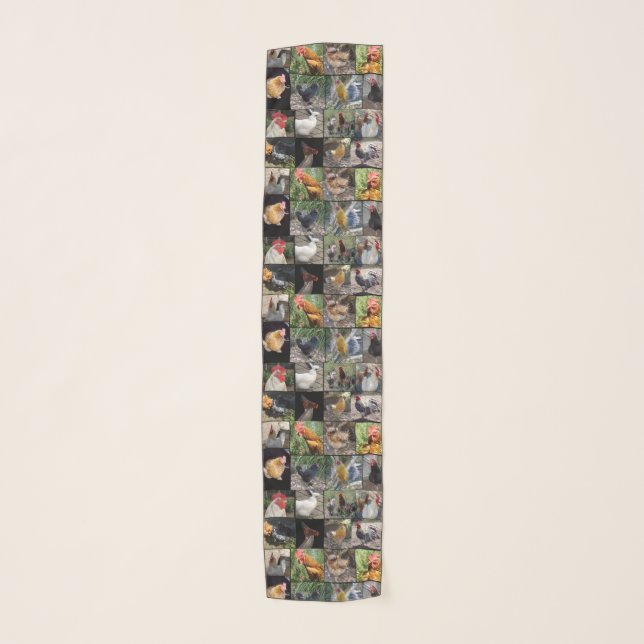 Chicken Photo Collage, Scarf (Front)