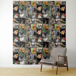 Chicken Photo Collage, Tapestry