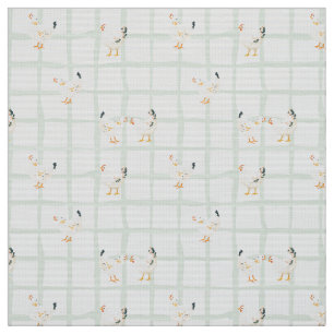 Chicken picnic checkered pattern fabric