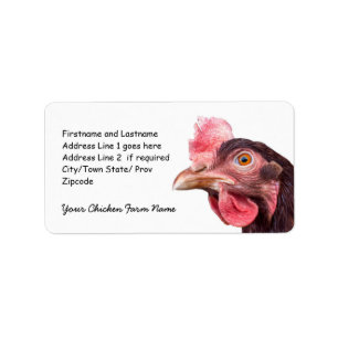 Chicken Picture Orange Red Hen Label