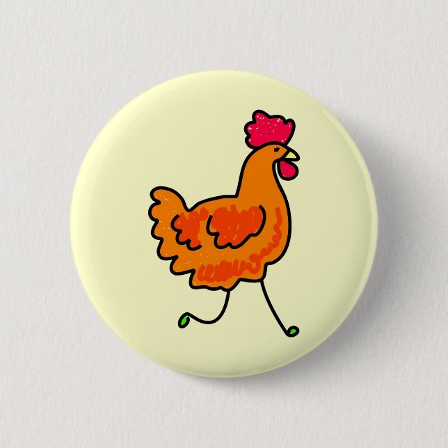 chicken pinback button (Front)