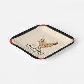 Chicken Poops Breakfast Funny Border Paper Plates (Angled)
